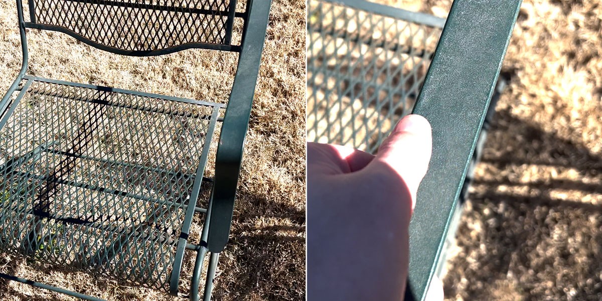 Collage with cast iron chair