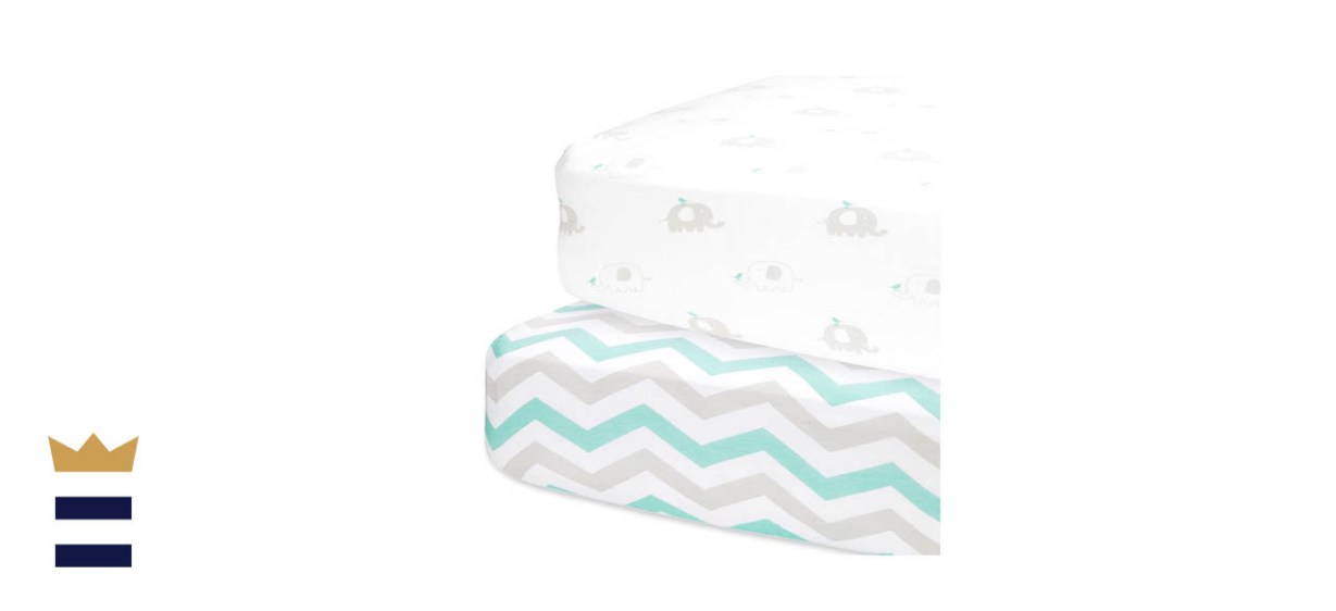 Cuddly Cubs Set of Two Jersey Cotton Fitted Crib Sheets