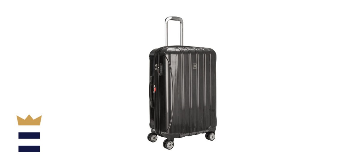 DELSEY Paris Helium Aero Hardside Expandable Luggage with Spinner Wheels, Brushed Charcoal, Checked-Medium 25 Inch 