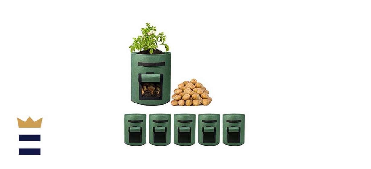 Delxo 5 Pack 10 Gallon Potato Grow Bags, Vegetable Grow Bag with