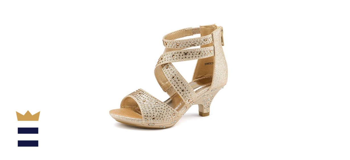 Dream Paris Kids’ Sweety Low Heel Dress Pump Sandals 