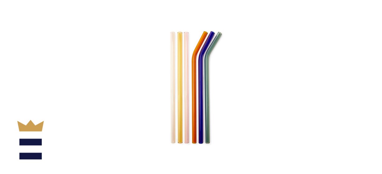 Colorful Reusable Glass Straws by KIKKERLAND