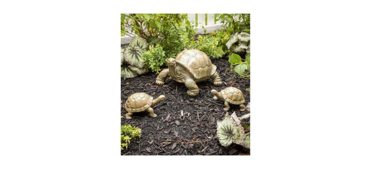 Plow &amp; Hearth Tortoise Family Resin Garden Accents
