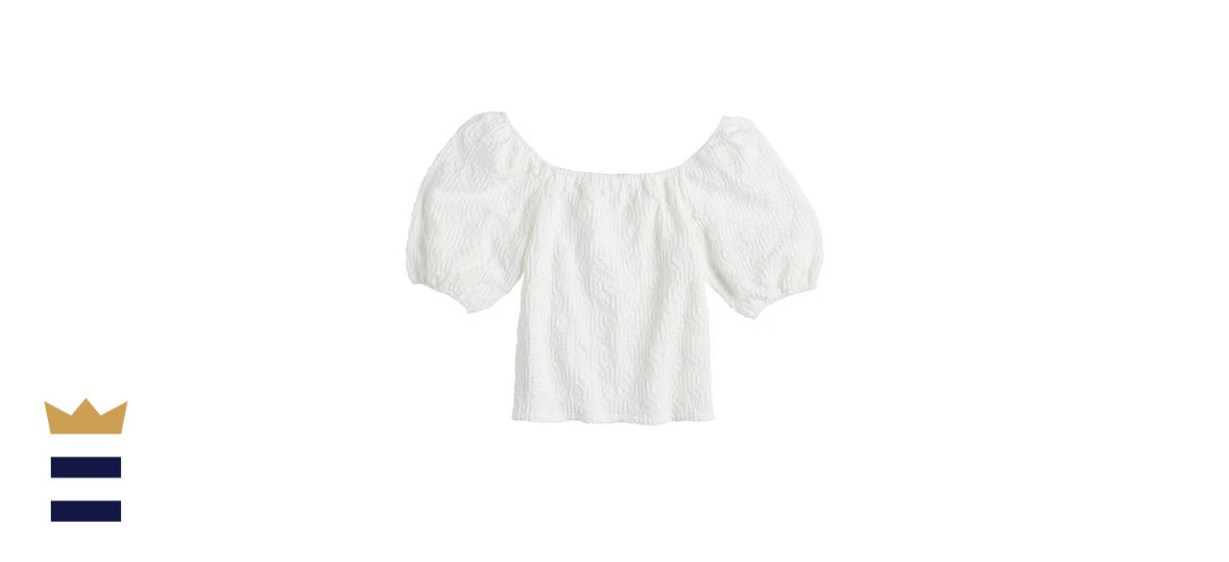 LC Lauren Conrad Textured Puff-Sleeve Top 