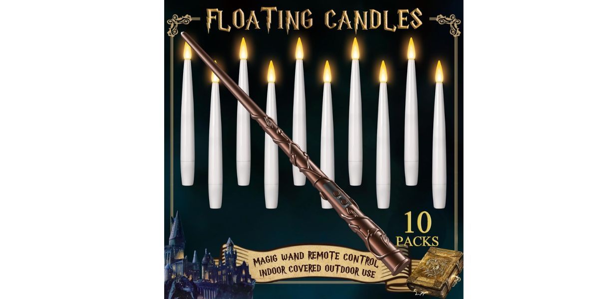 TLPUHU Floating Candles with Wand 