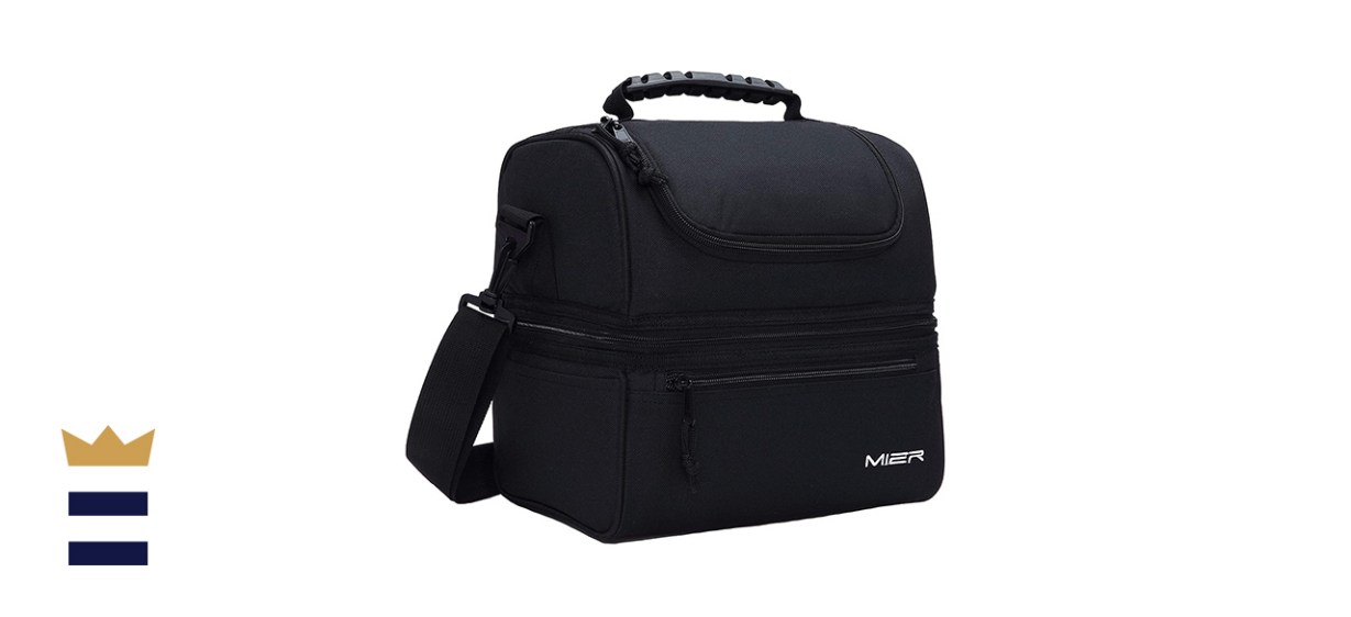 MIER Adult Lunch Box Insulated Lunch Bag Large Cooler Tote, Black / Large