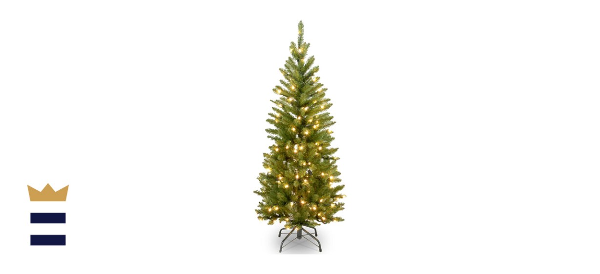 National Tree Company Artificial Pre-Lit Slim Christmas Tree