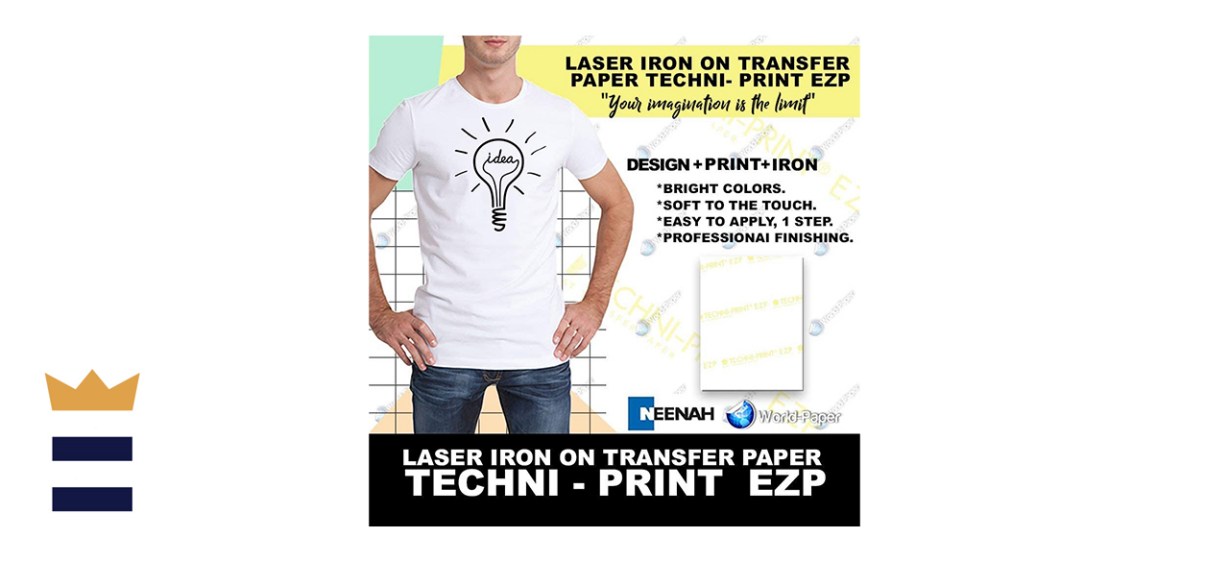 Laser HEAT TRANSFER PAPER Light Techni Print EZP 50 Sheets 8.5”x11