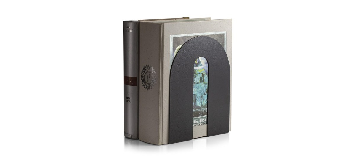 Officemate Heavy Weighted Steel Black Bookends