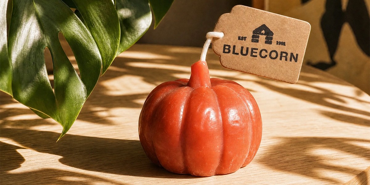 Pumpkin Shaped Beeswax Candle (Terracotta)