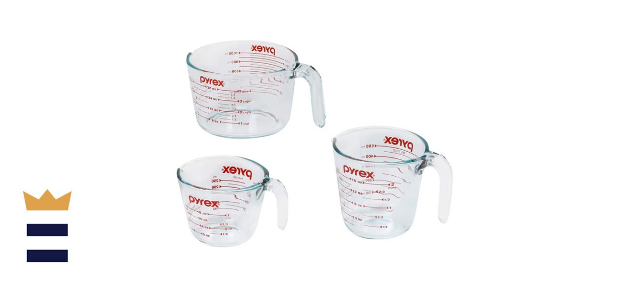Pyrex Three-Piece Glass Measuring Cup Set