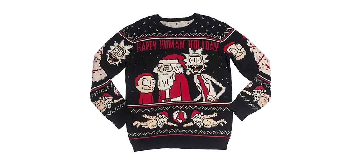 Ripple Junction Rick and Morty Happy Human Holiday Christmas Sweater