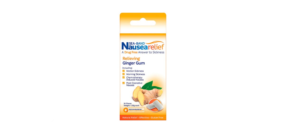 Sea-Band Anti-Nausea Ginger Gum For Motion And Morning Sickness