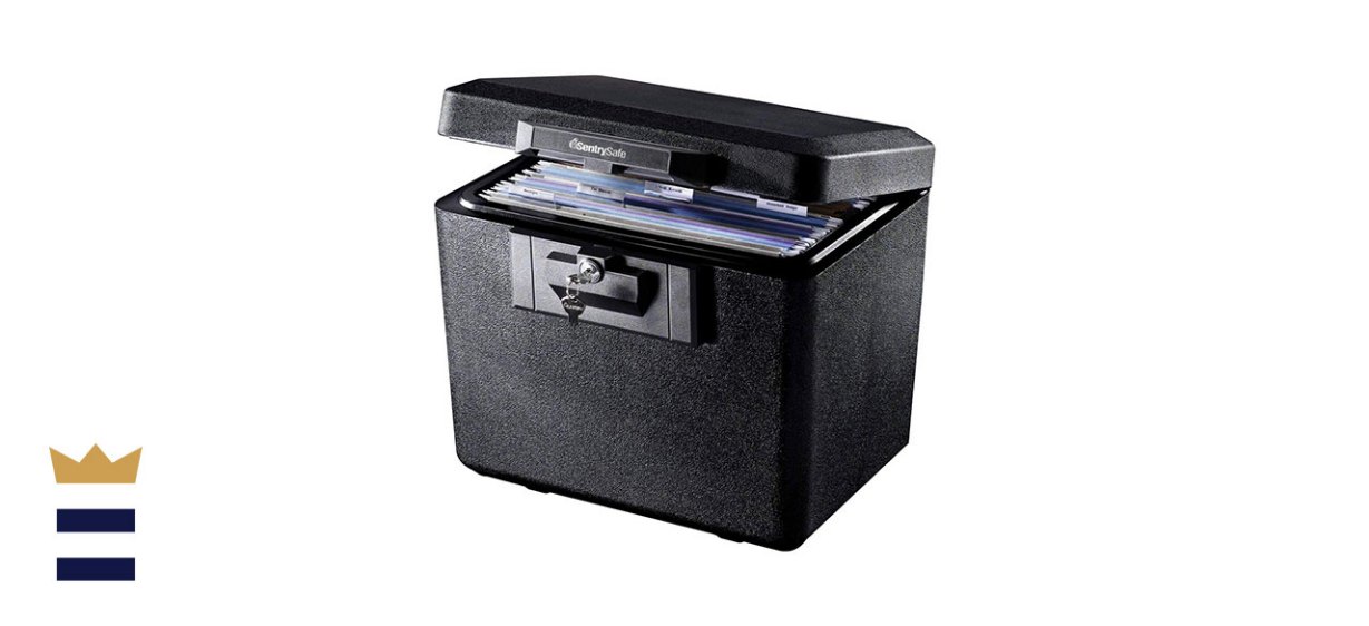 SentrySafe 1170 Fireproof Black Locking File Box With Key