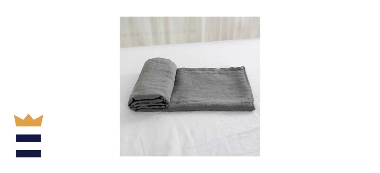 Simple &amp; Opulence Stone Washed Linen Flat Sheet