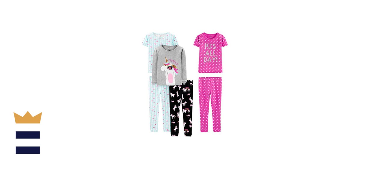 Simple Joys by Carter’s Girl’s 6-Piece Snug Fit Cotton Pajama Set 