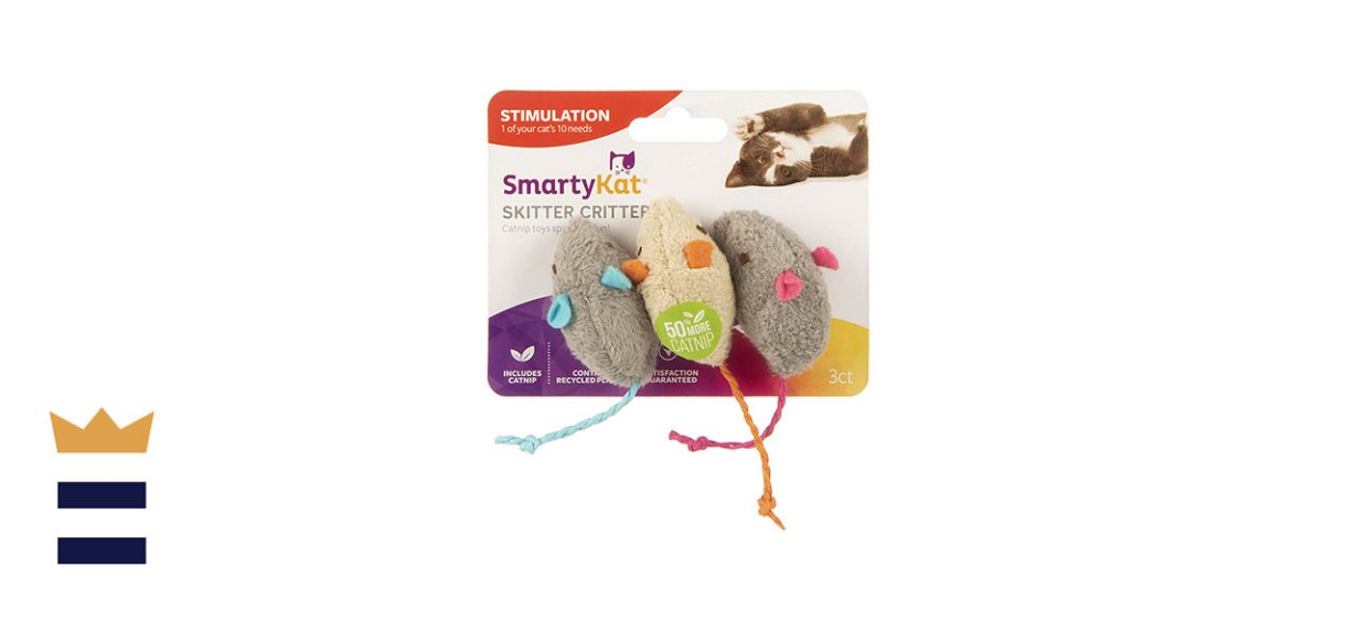 SmartyKat Skitter Critters Cat Toy Catnip Mice, 3-Pack