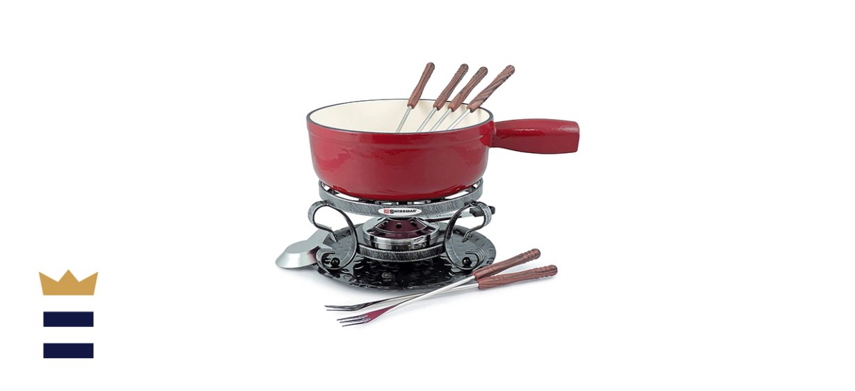 Swissmar Lugano 2-Quart Cast Iron Cheese Fondue Set 
