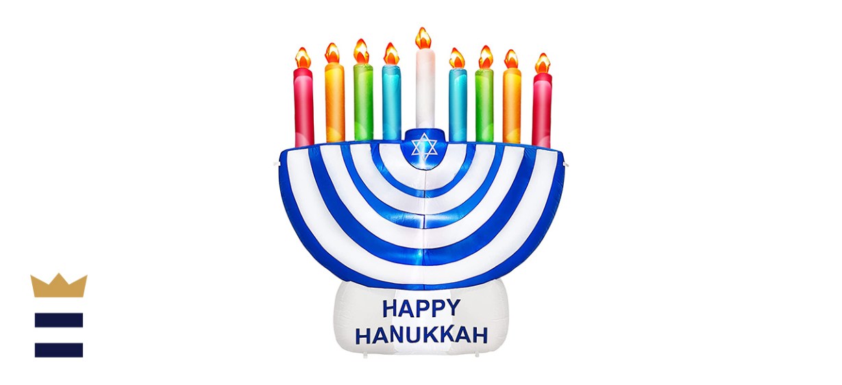 Turnmeon 6-foot inflatable Hanukkah Menorah Decorations with LED Lights