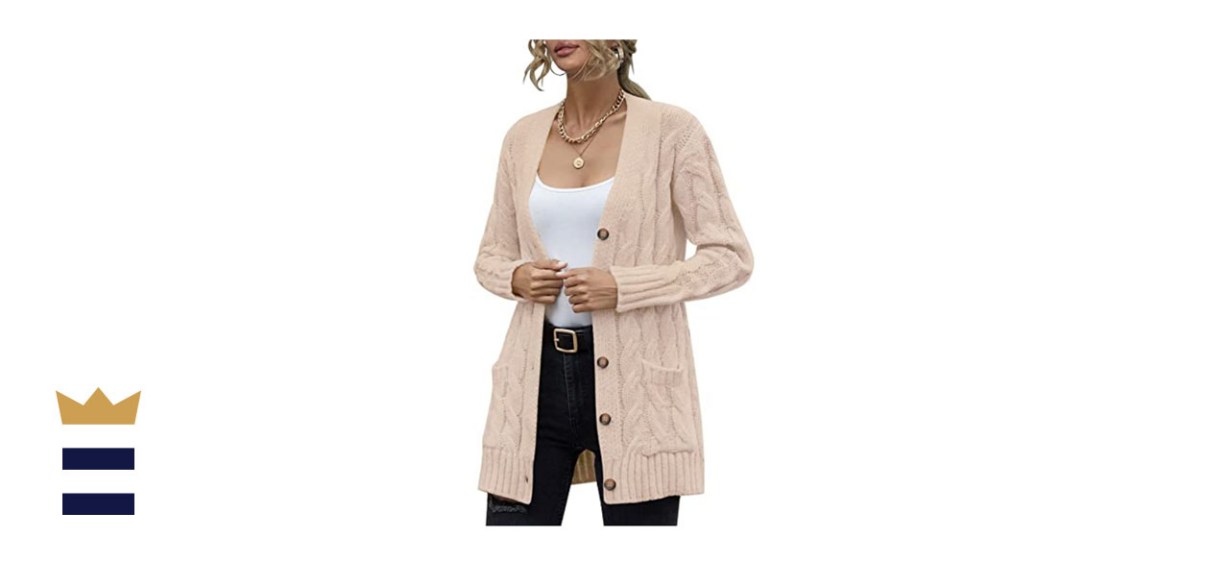 VALAV Womens Cable Knit Cardigan