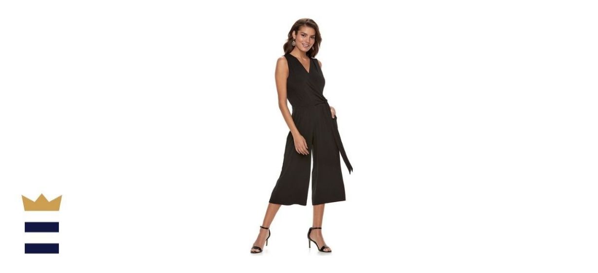 Women's Nina Leonard Wide-Leg Capri Jumpsuit