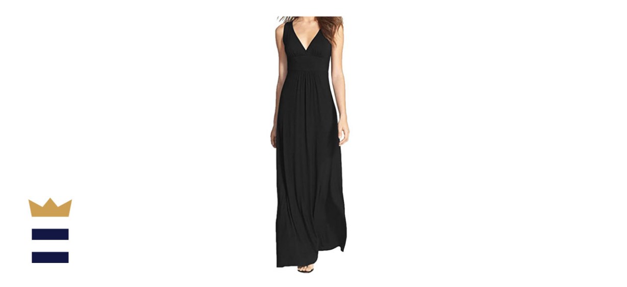 WOOSEA Sleeveless Deep V-Neck Maxi Dress