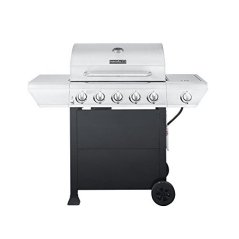 Nexgrill 5-Burner Propane Gas Grill in Stainless Steel with Side Burner and Black Cabinet