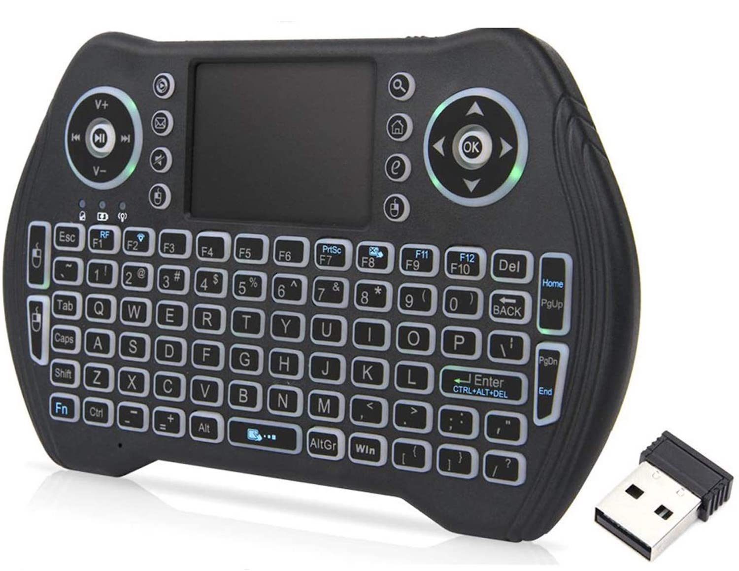 EASYTONE Backlit Mini Wireless Keyboard With Touchpad