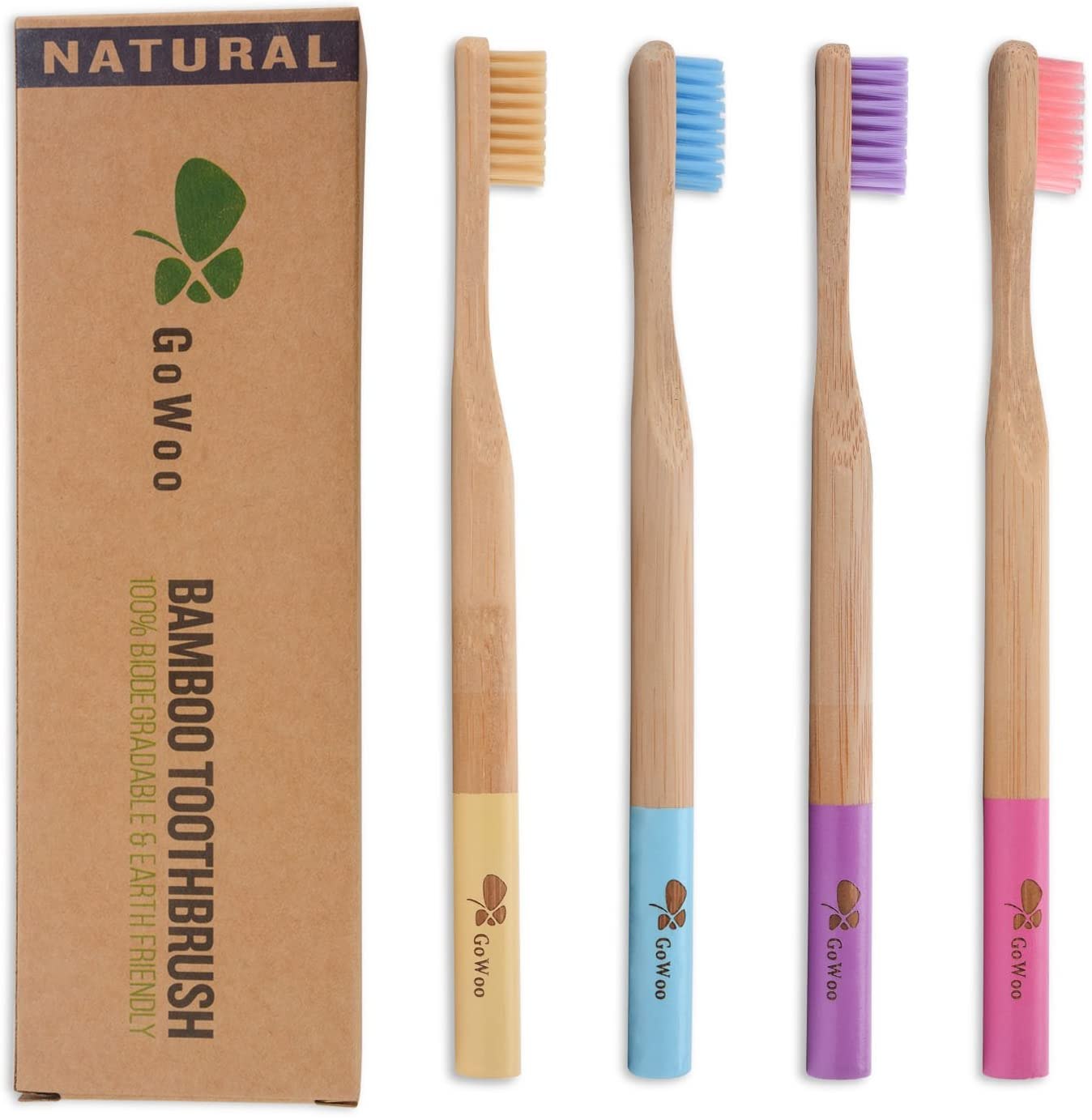 GoWoo 100% Natural Bamboo Toothbrush