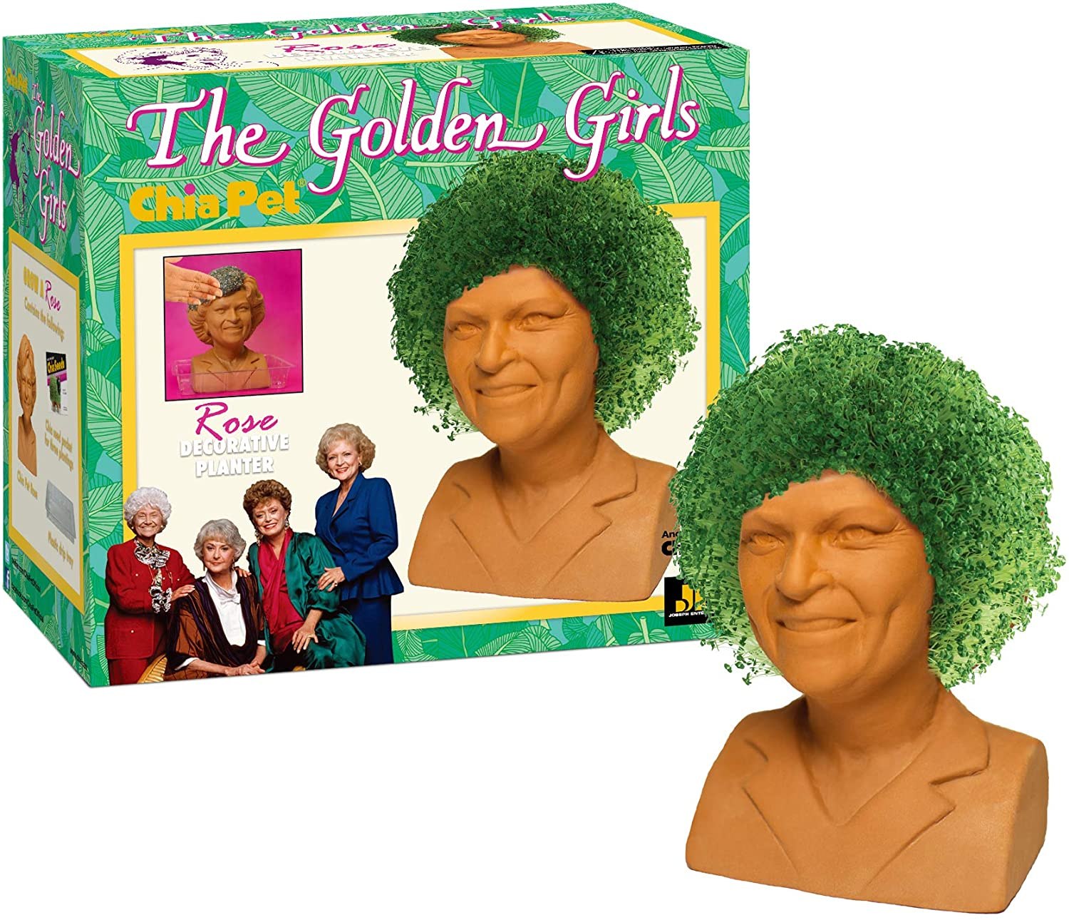 Chia Pet Golden Girls Rose Decorative Pottery Planter