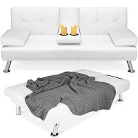 Best Choice Modern Faux Leather Futon Sofa Bed