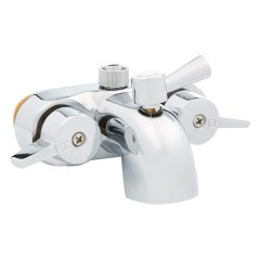 MyPlumbingStuff Silver Clawfoot Tub Faucet Kit, 3 3/8 inches, 3/4 inlet