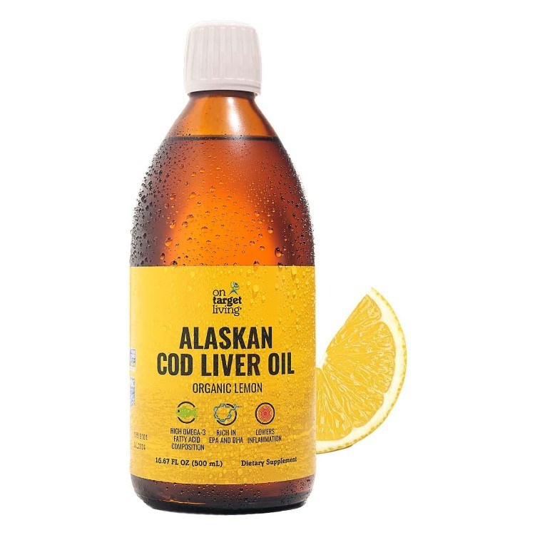 On Target Alaskan Liquid Cod Liver Oil, Organic Lemon Flavor, 16.67 oz
