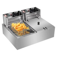 Rovsun Electric  2-Basket Stainless Steel Commercial 22.8 QT Deep Fryer