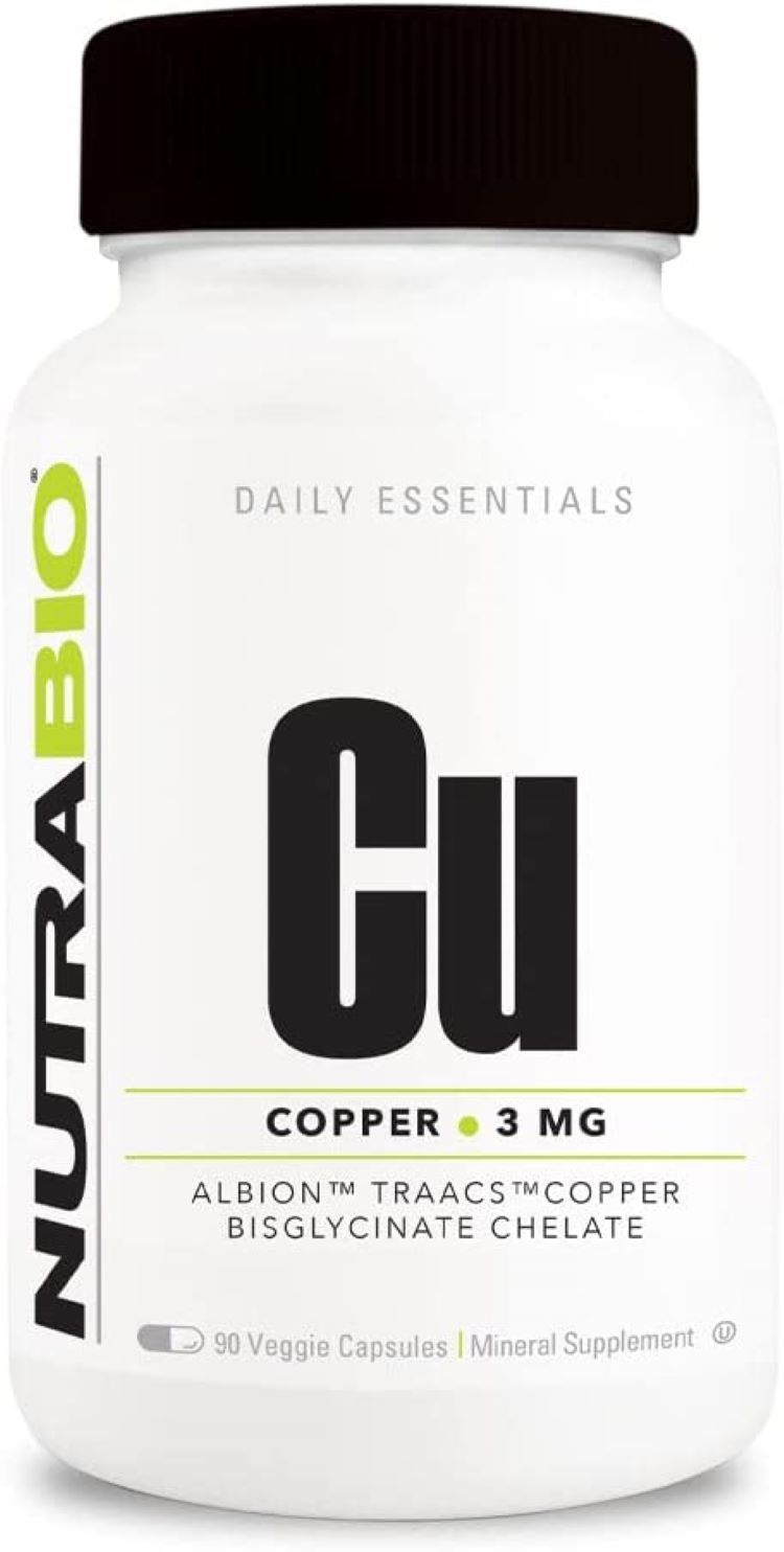 NutraBio Copper Chelate Capsules