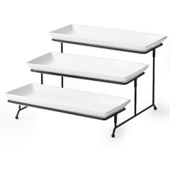 YHOSSEUN 3-Tier Rectangular Porcelain Tray