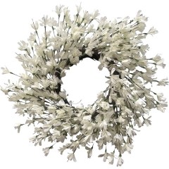 Huashen White Cream Forsythia Wreath