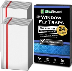 MaxGuard Window Fly Traps, 24 Catch/Kill XL Traps,