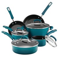 Rachael Ray 10-Piece Classic Brights Hard Porcelain Enamel Nonstick