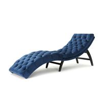 Christopher Knight Home Garamond Cobalt Velvet Chaise Lounge