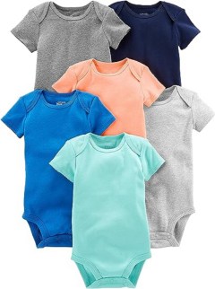 Baby Boys' Short-Sleeve Bodysuits, Pack of 6