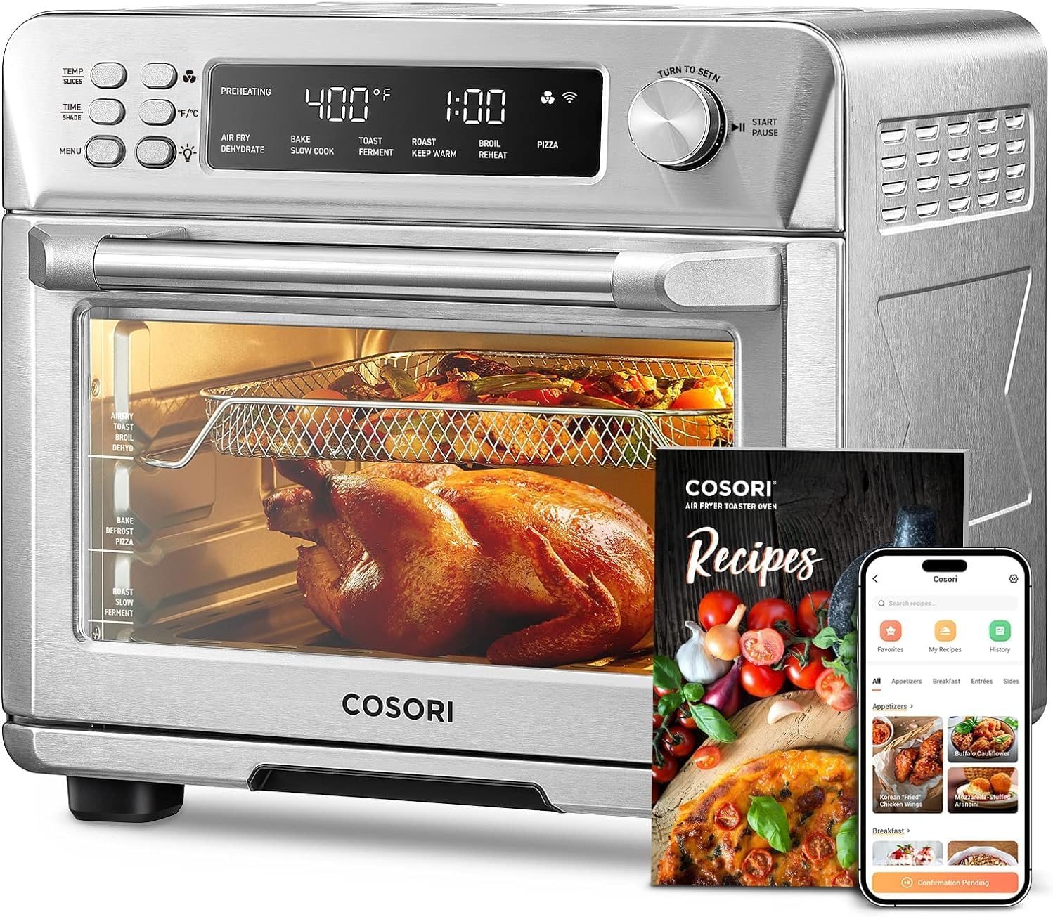 COSORI Smart 12-in-1 Air Fryer Toaster Oven Combo