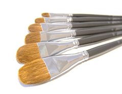 Creative Colors Red Sable Filbert Paint Brushes