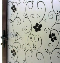 DuoFire Window Film Black Flower Pattern