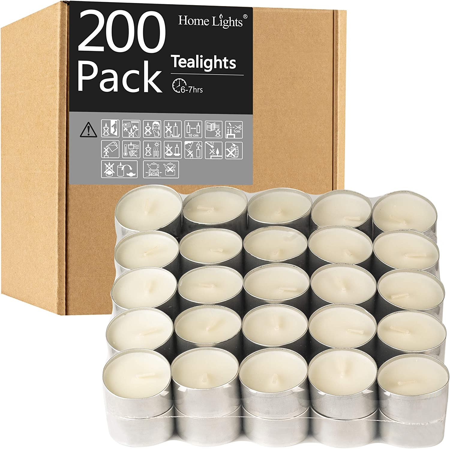 Home Lights Unscented White Tea Light Candles