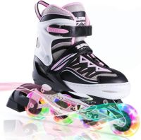 2PM SPORTS Girls Adjustable Illuminating Inline Skates in Pink