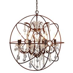 JinYuZe 6-Light Industrial Globe Cage Chandelier