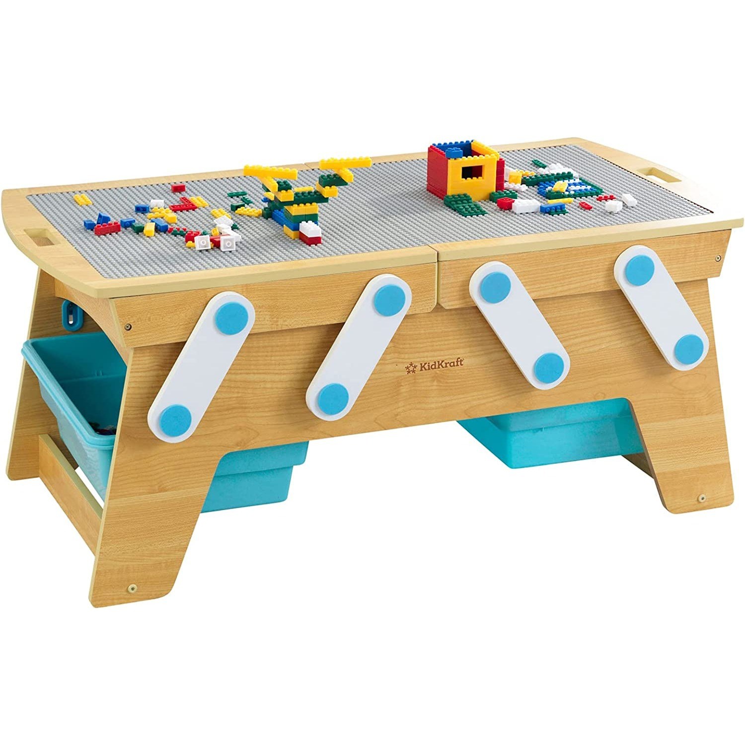 KidKraft Building Bricks Play N Store Wooden Table