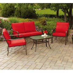 Mainstays Stanton Cushioned 4-Piece Patio Conversation Set