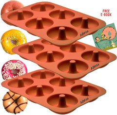 Abam Professional Premium Silicone Donut Pan 3-Pack